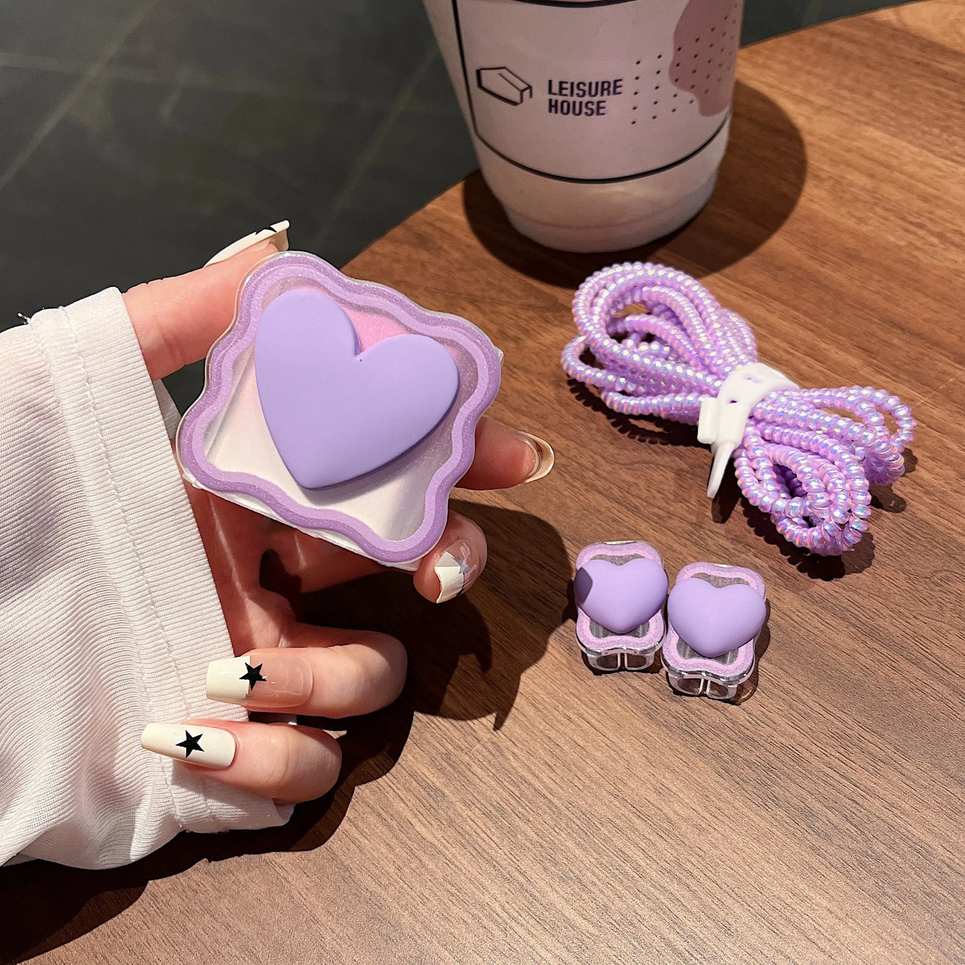 "4-in-1 Love Heart Charger Protector & Cable Winder for iPhone"