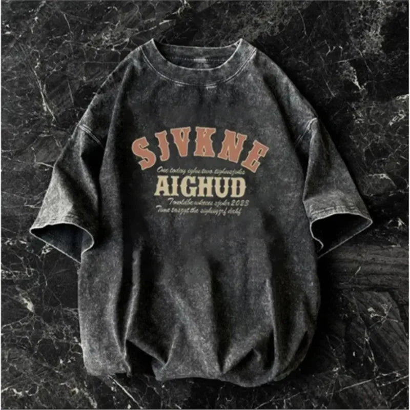 American short-sleeved T-shirt men's summer street loose-fitting shirt