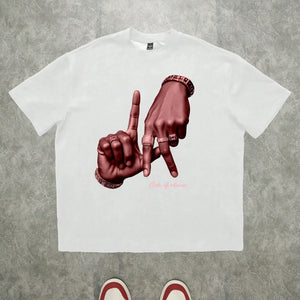 LA Vibes Hand Sign Tee – 100% Cotton Streetwear Drip.