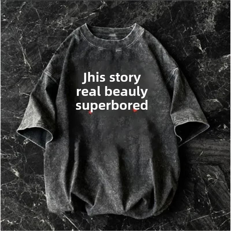 American short-sleeved T-shirt men's summer street loose-fitting shirt