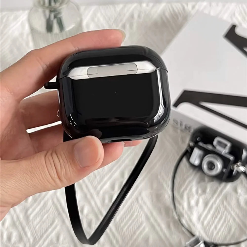 "Vintage Camera AirPods Case with Strap – Soft Protective Cover for AirPods Pro & Gen 1–4"