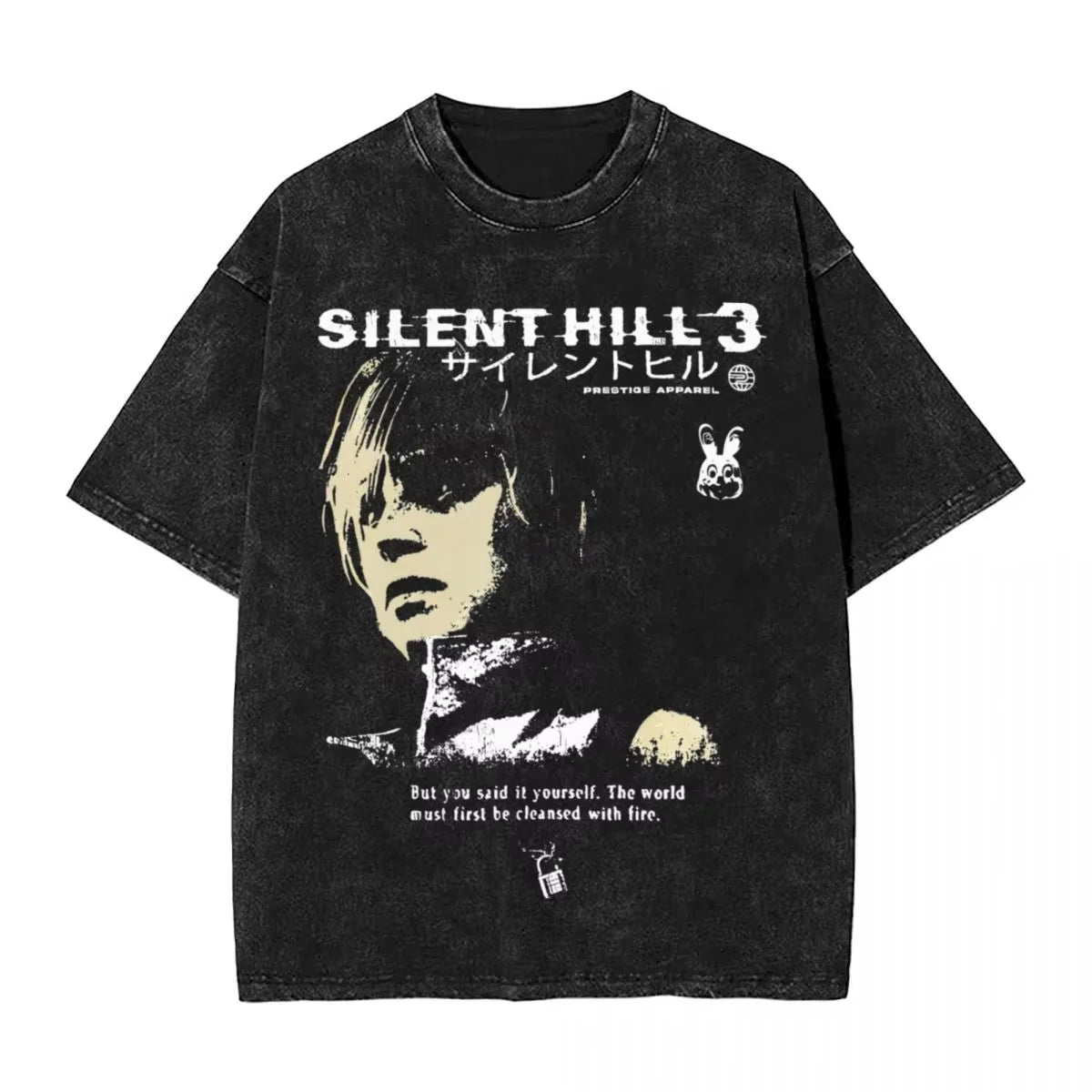Silent Hill Drip – Washed Horror Tee for Men & Women