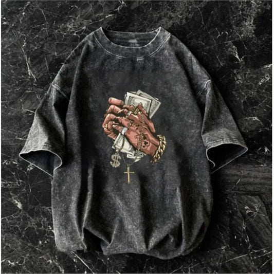 American short-sleeved T-shirt men's summer street loose-fitting shirt