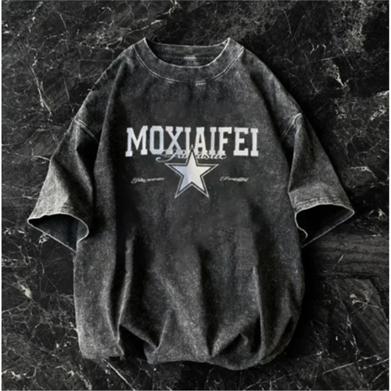 American short-sleeved T-shirt men's summer street loose-fitting shirt