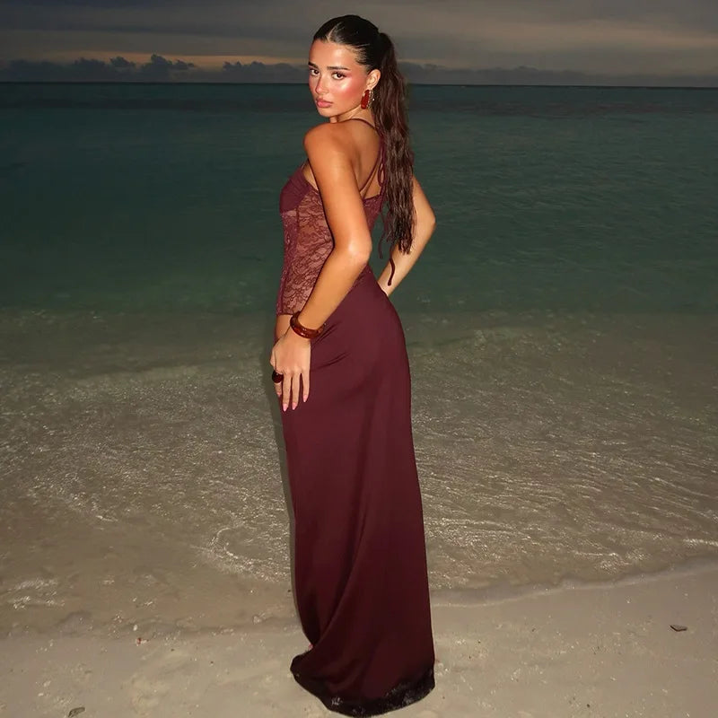 Glow Getter – Lace Slit Party Gown