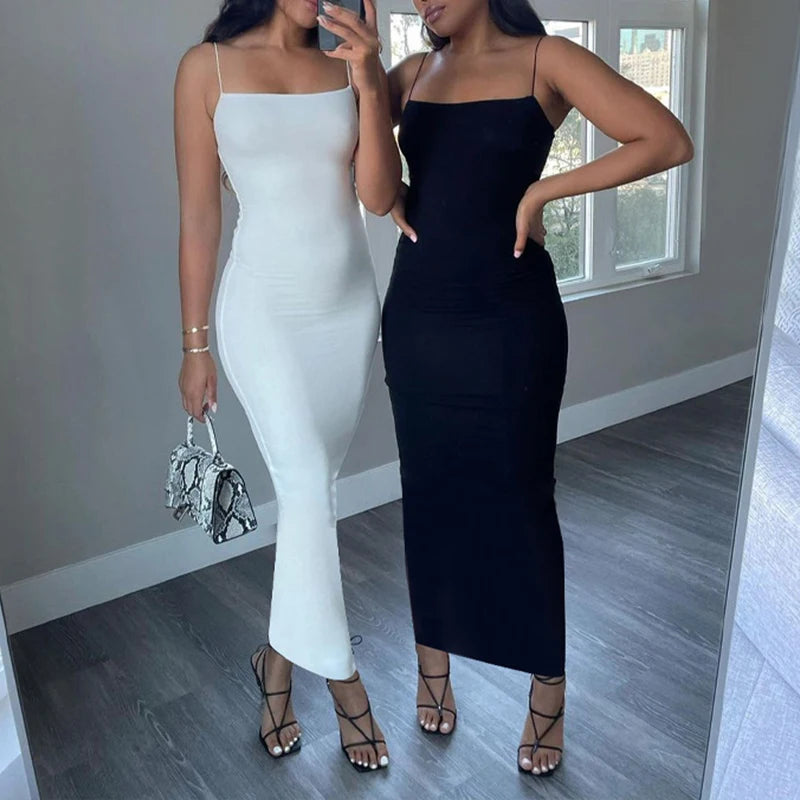 Women's Sexy Backless Bodycon Mini Dress – Summer Sleeveless Spaghetti Strap