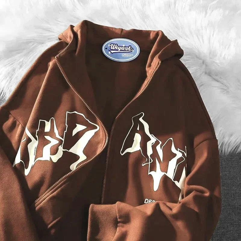 Y2K Zipped Polo Hoodie – Unisex Streetwear | Dull Black Retro Fit