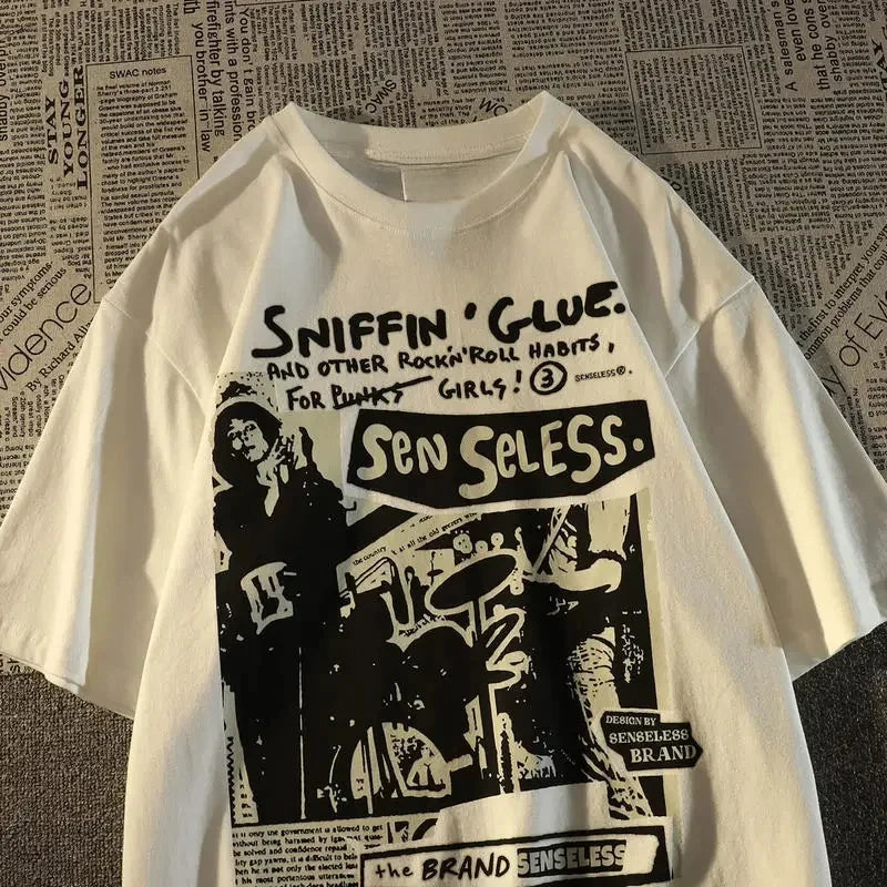 Kawaii Graffiti Print Oversized T-Shirt..