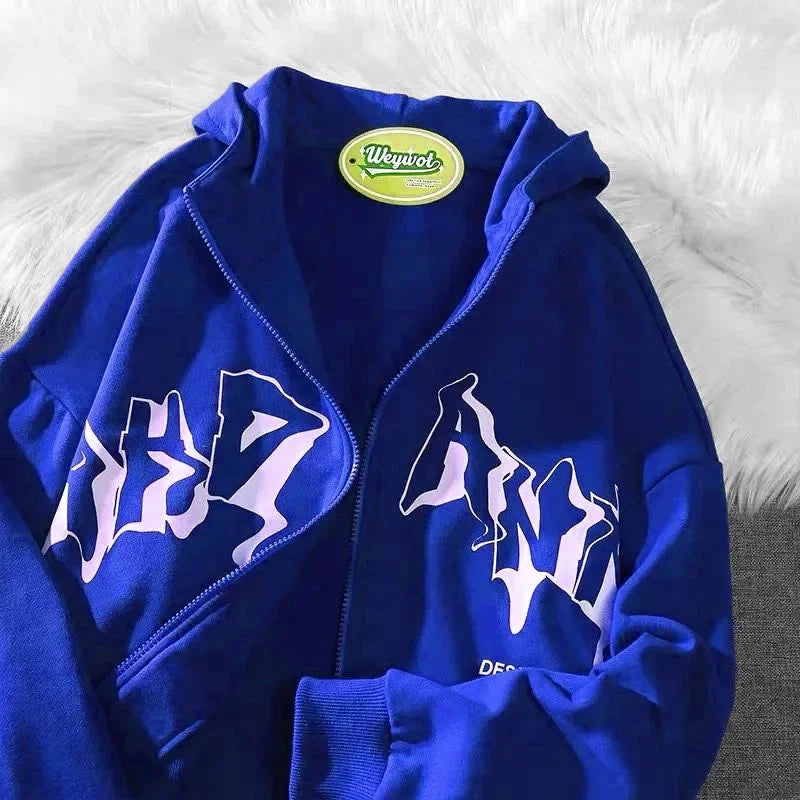 Y2K Zipped Polo Hoodie – Unisex Streetwear | Dull Black Retro Fit