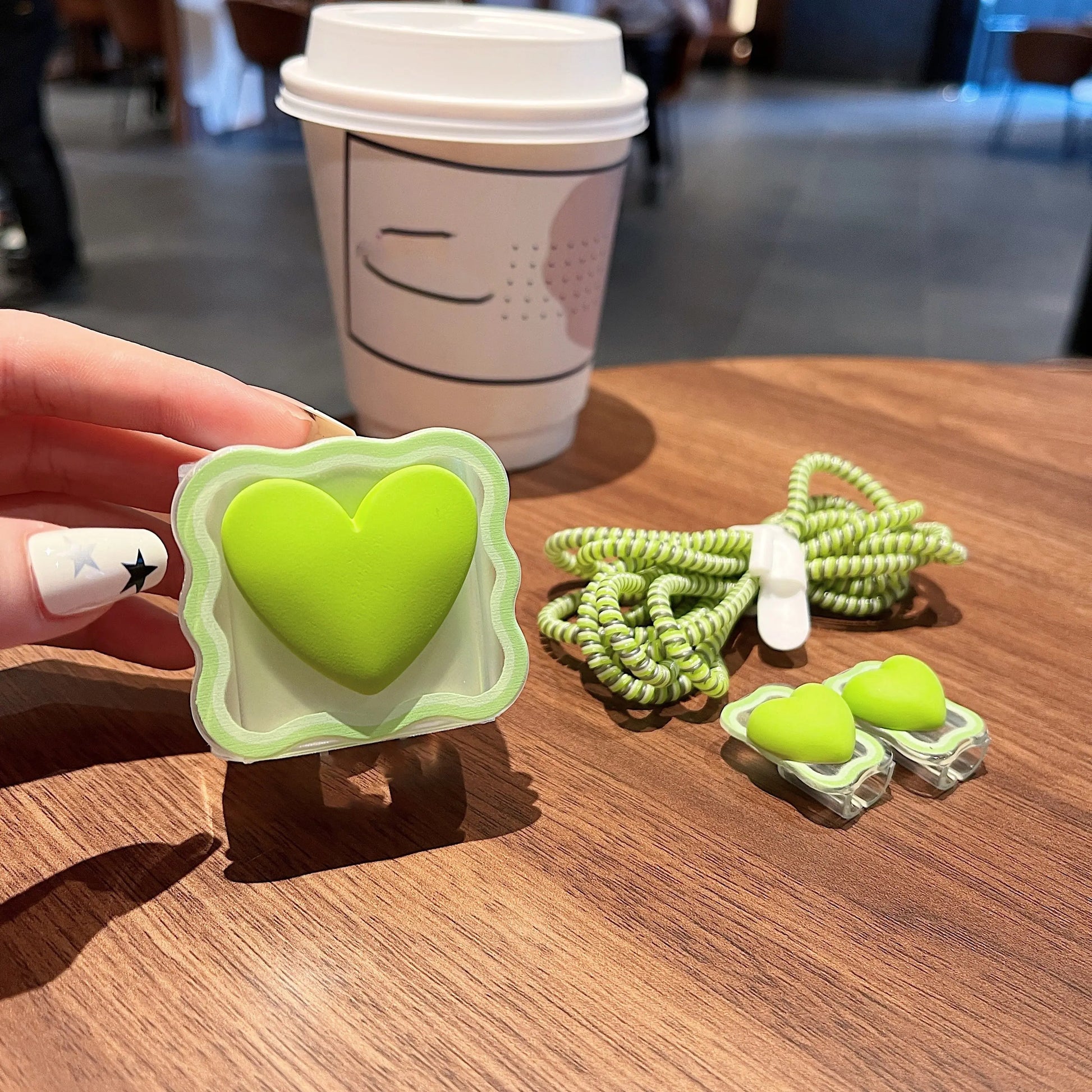 "4-in-1 Love Heart Charger Protector & Cable Winder for iPhone"