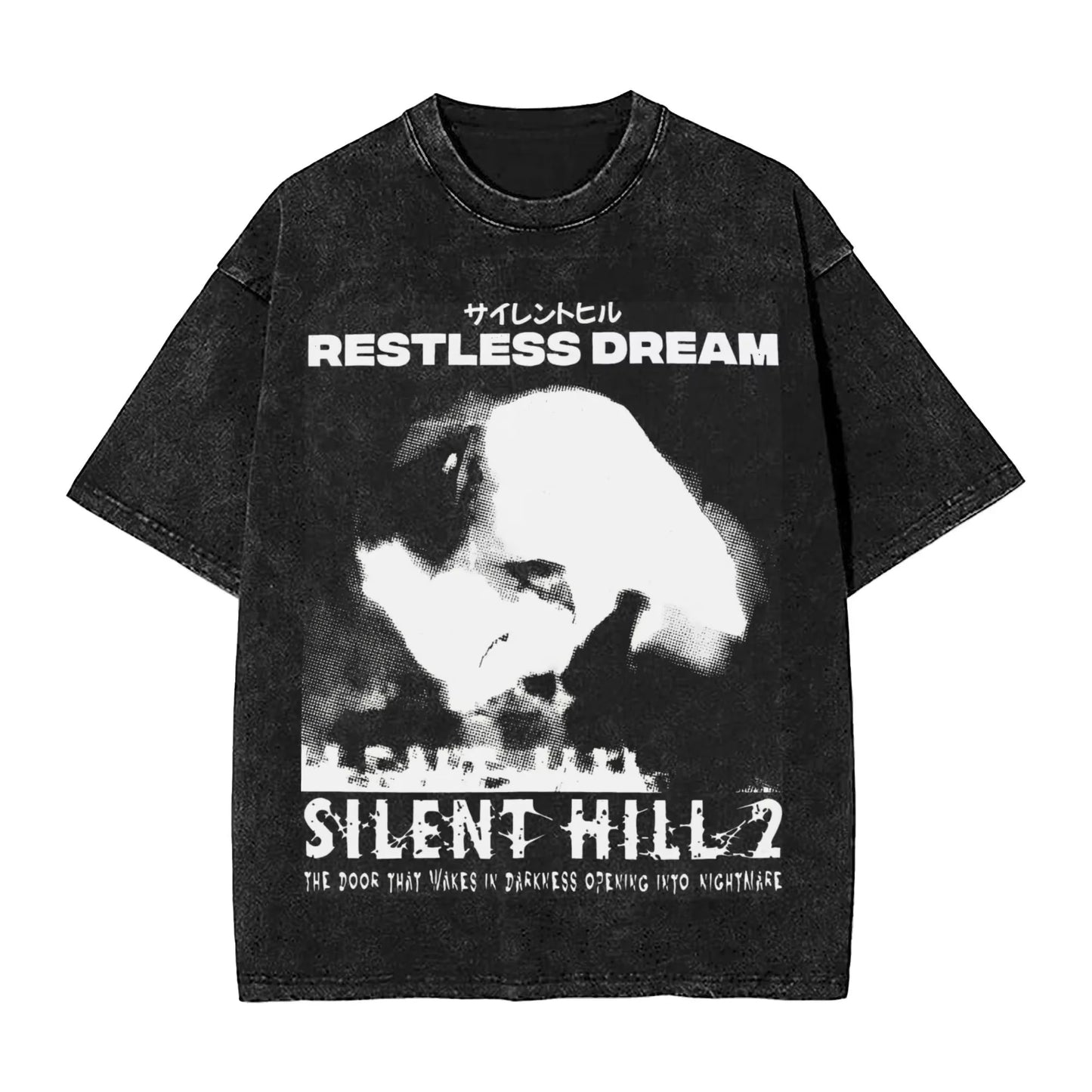 Silent Hill Drip – Washed Horror Tee for Men & Women
