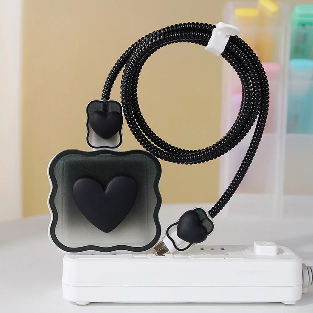 "4-in-1 Love Heart Charger Protector & Cable Winder for iPhone"