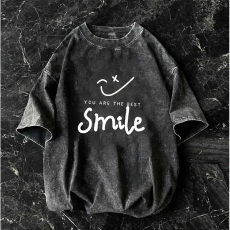 American short-sleeved T-shirt men's summer street loose-fitting shirt