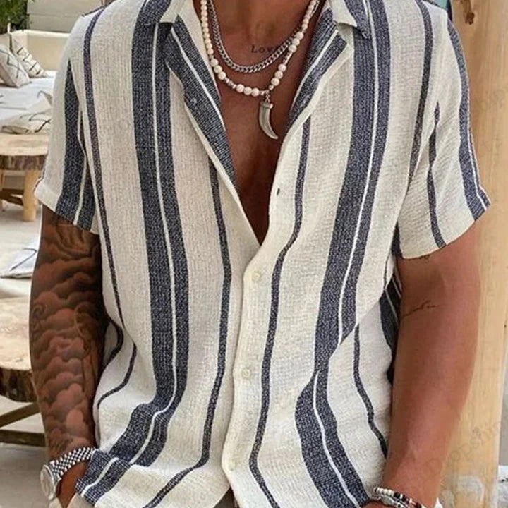 Vibe Check™ 3D Striped Hawaiian Shirt – Unisex Vacation Drip