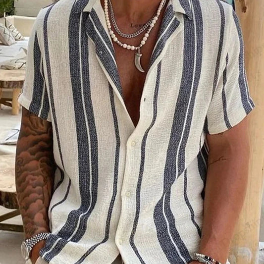 Vibe Check™ 3D Striped Hawaiian Shirt – Unisex Vacation Drip