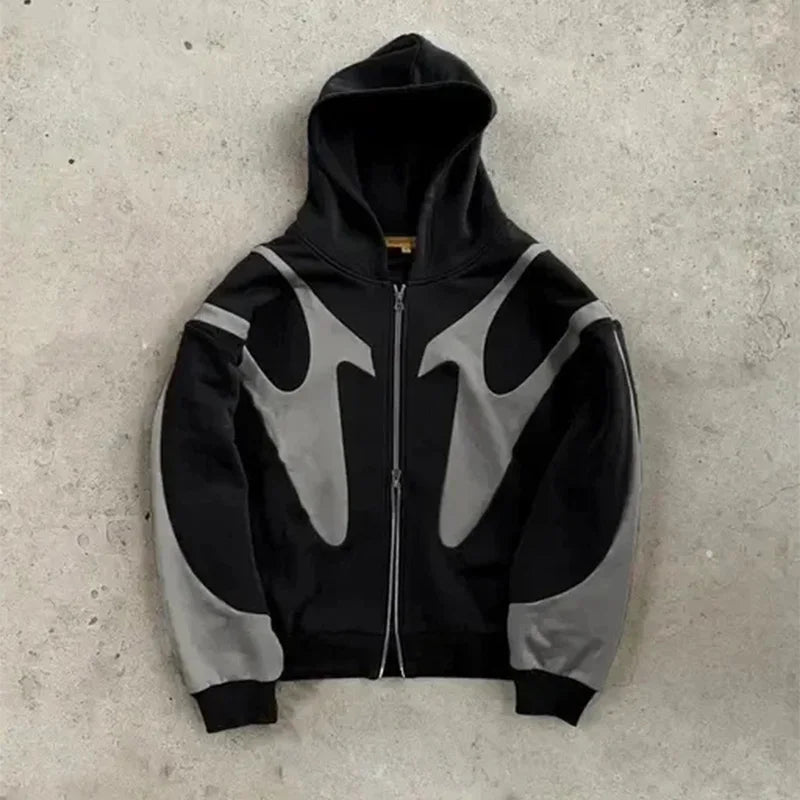 Devil DripY2K Retro Zip-Up Hoodie – Couple Streetwear for Him & Her.
