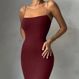 Women's Sexy Backless Bodycon Mini Dress – Summer Sleeveless Spaghetti Strap