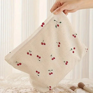 Cherry Boho Corduroy Makeup Pouch
