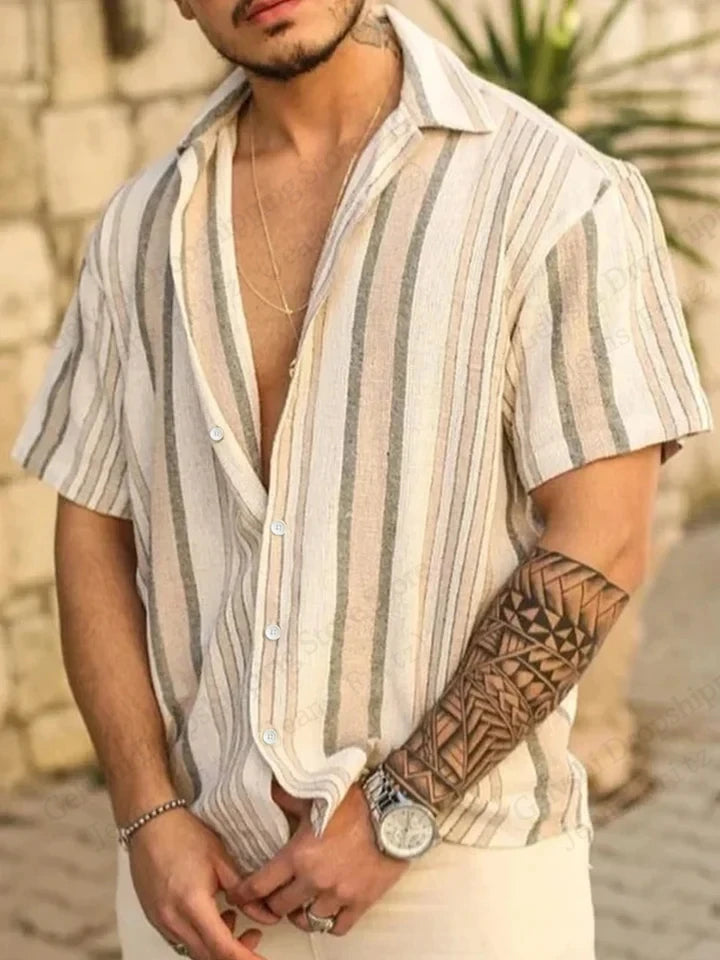 Vibe Check™ 3D Striped Hawaiian Shirt – Unisex Vacation Drip