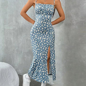🌿 Emerald Allure – Summer Halter Maxi Dress for Women | Sexy Backless Sleeveless Long Dress