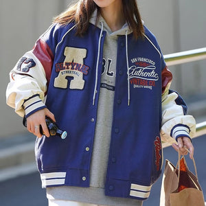 Vintage Vibe Varsity Jacket – Leather Sleeves, Embroidery, Total Drip