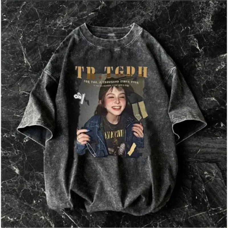 American short-sleeved T-shirt men's summer street loose-fitting shirt