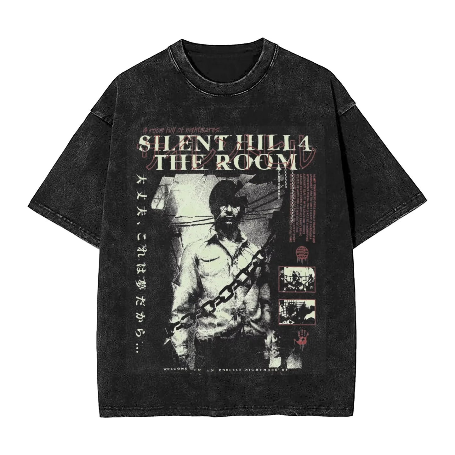 Silent Hill Drip – Washed Horror Tee for Men & Women