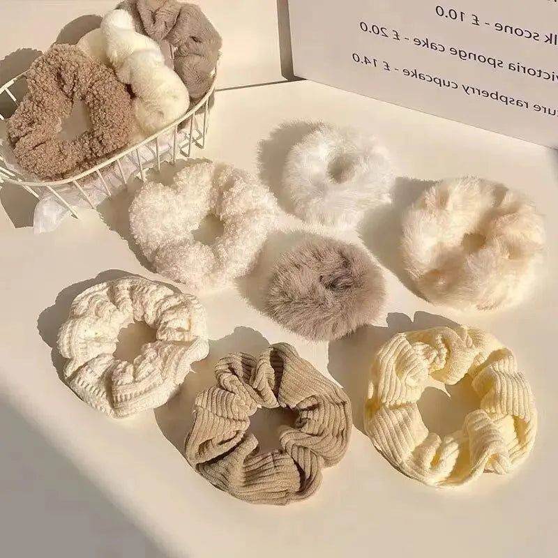 Plush Scrunchie Set – 7 or 21 Soft Hair Ties for Women & Girls