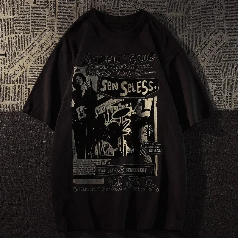 Kawaii Graffiti Print Oversized T-Shirt..