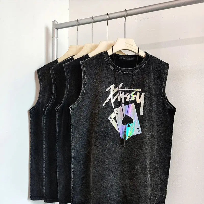 Bulls American Retro Washed Tank – Unisex Streetwear Vest