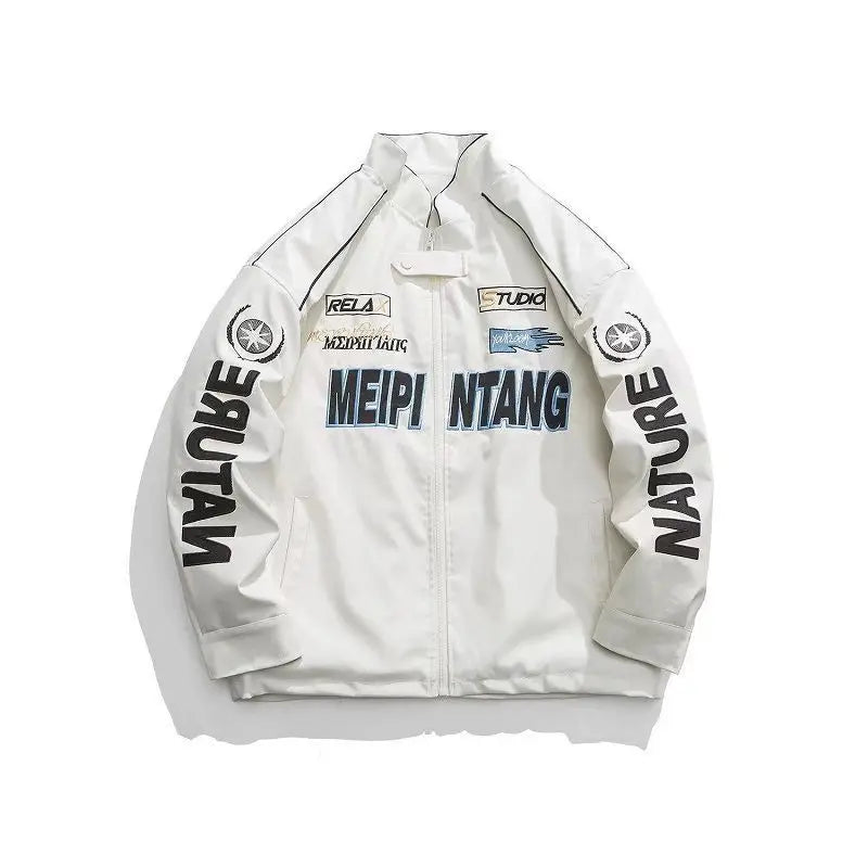 Racer Drip™ PU Leather Pilot Jacket – Unisex Streetwear Vibes