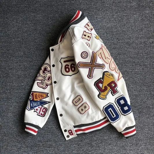 Loose Men’s PU Leather Baseball Jacket – Casual Autumn Streetwear