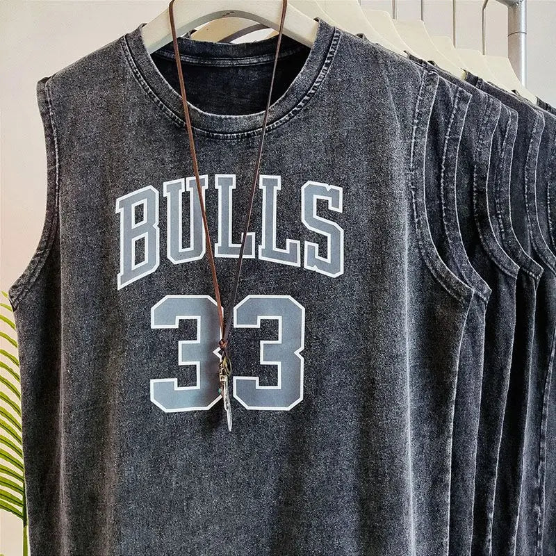 Bulls American Retro Washed Tank – Unisex Streetwear Vest
