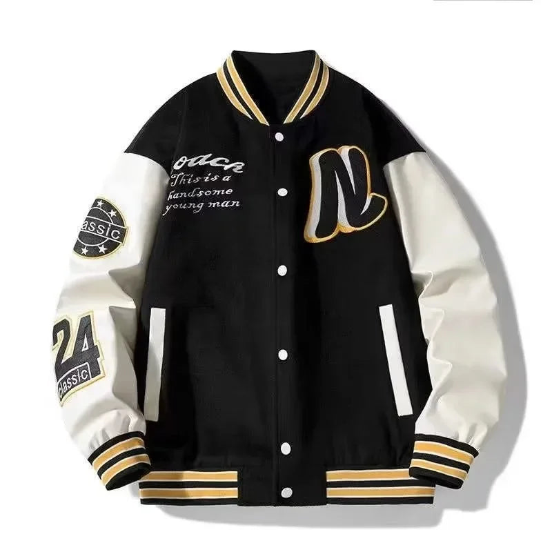 “DripMode Split Varsity – Loose Fit Street Jacket”