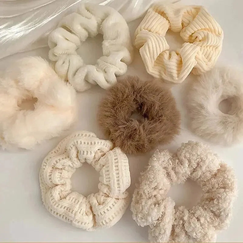 Plush Scrunchie Set – 7 or 21 Soft Hair Ties for Women & Girls
