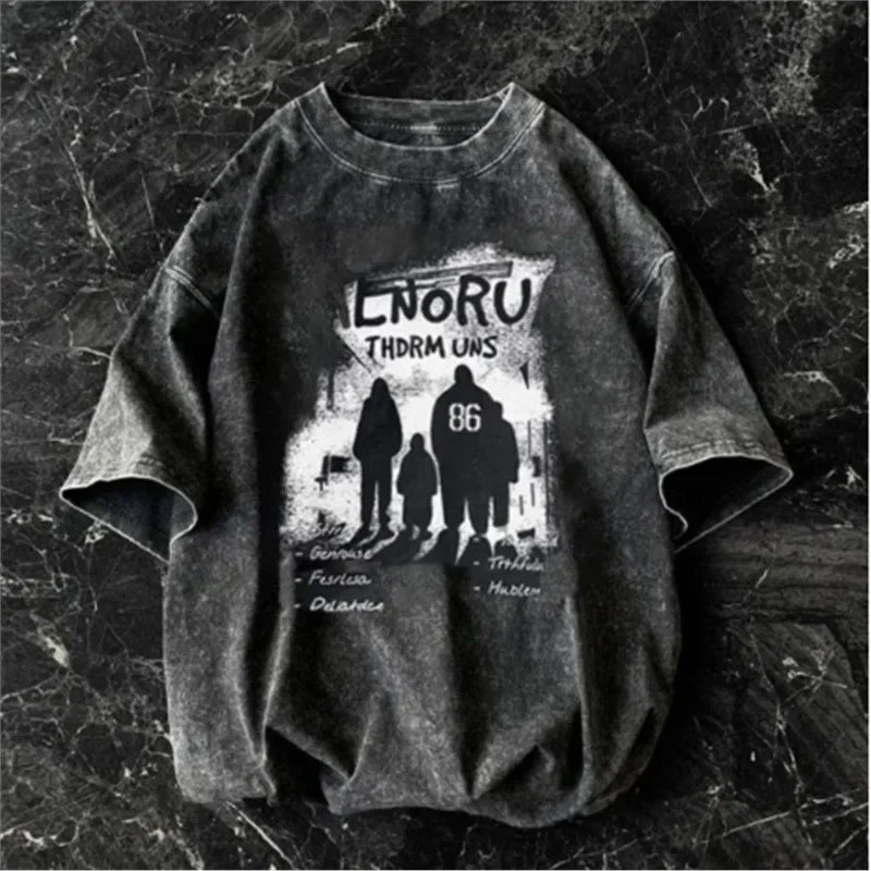 American short-sleeved T-shirt men's summer street loose-fitting shirt