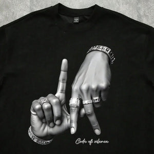 LA Vibes Hand Sign Tee – 100% Cotton Streetwear Drip.