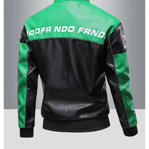 Men's Collar Leather Jacket, Fashionable American Motorcycle Suit Pu Leather Jacket