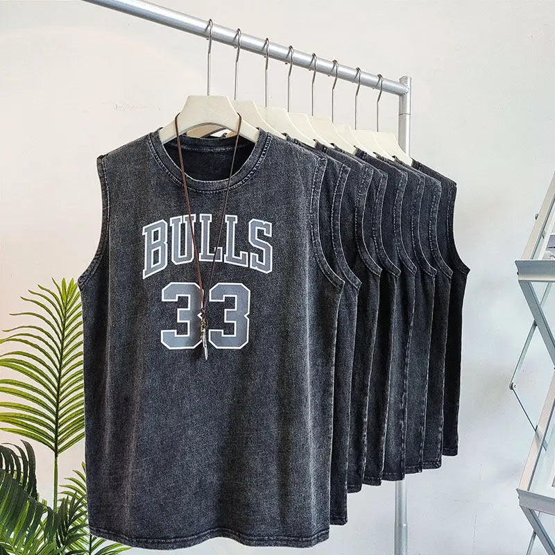 Bulls American Retro Washed Tank – Unisex Streetwear Vest