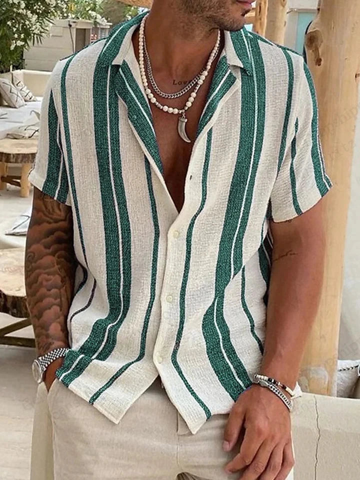 Vibe Check™ 3D Striped Hawaiian Shirt – Unisex Vacation Drip