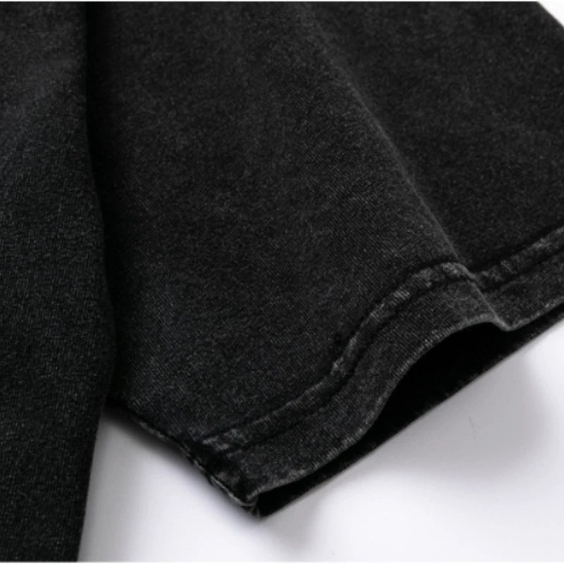 Heavyweight Retro T-Shirt – Men’s High Street Loose Half-Sleeve..