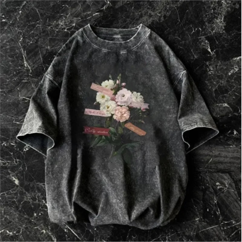 American short-sleeved T-shirt men's summer street loose-fitting shirt