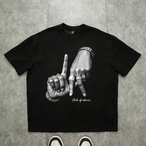 LA Vibes Hand Sign Tee – 100% Cotton Streetwear Drip.