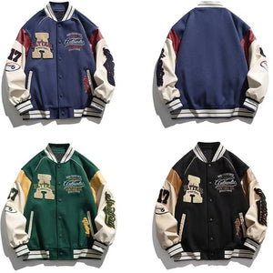 Vintage Vibe Varsity Jacket – Leather Sleeves, Embroidery, Total Drip
