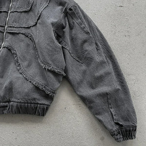 Denim Jacket American Vintage Unisex Streetwear, Leisure Zip Up Hoodie