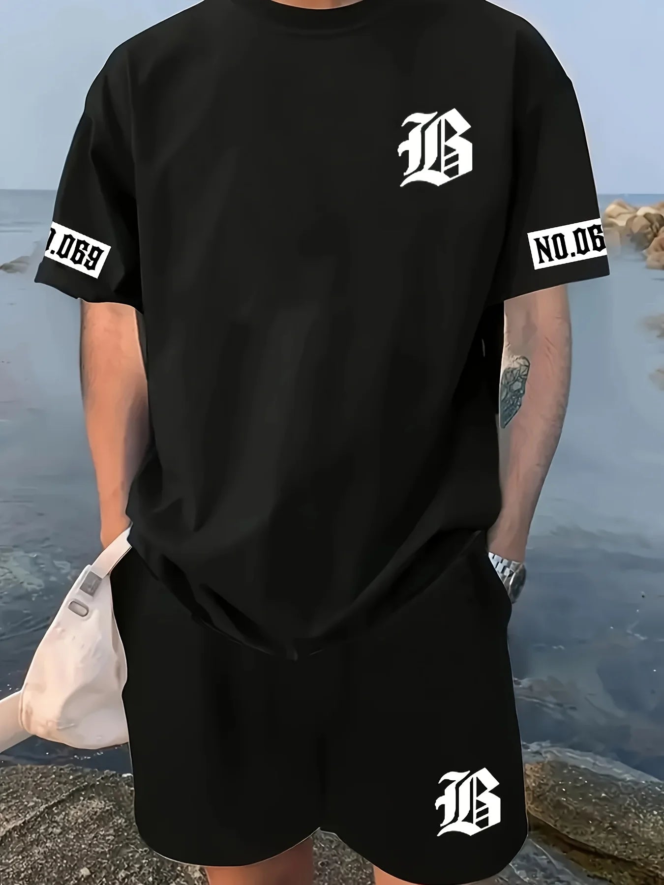 Street Flex™ Summer Set – Men's 2-Piece Letter Print T-Shirt & Shorts