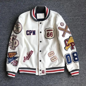 Loose Men’s PU Leather Baseball Jacket – Casual Autumn Streetwear