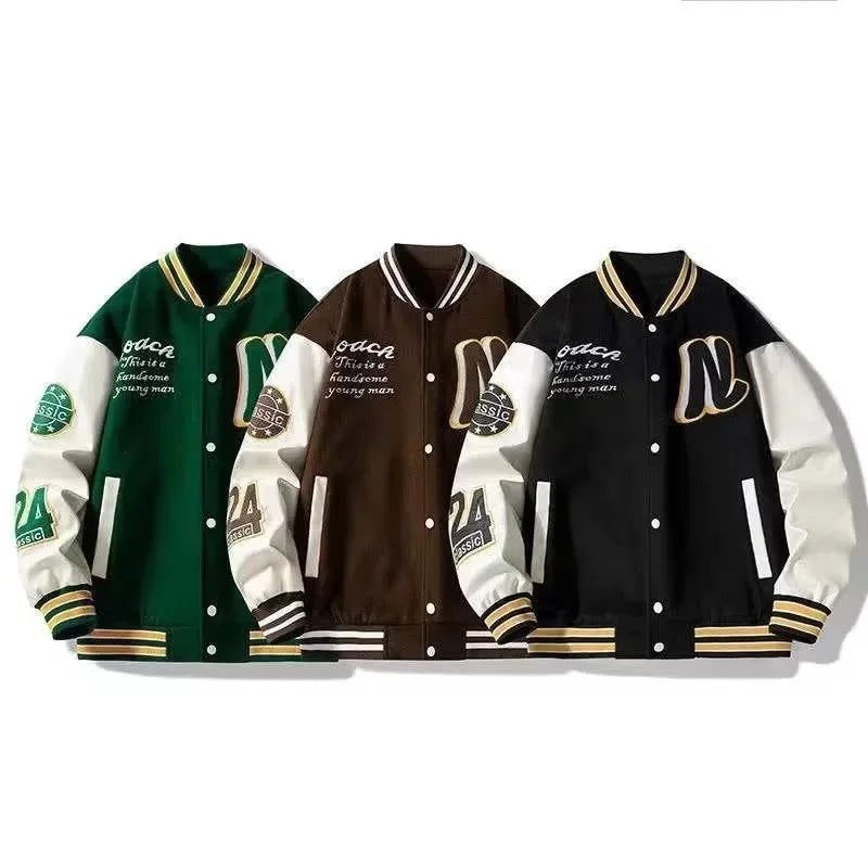 “DripMode Split Varsity – Loose Fit Street Jacket”