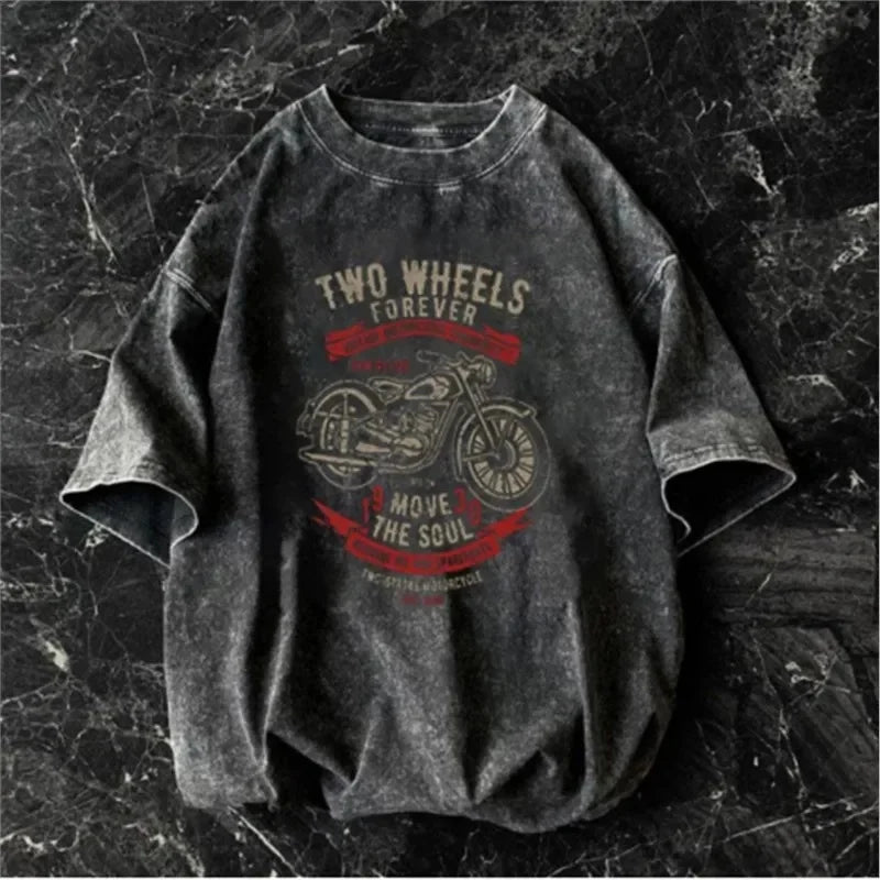 American short-sleeved T-shirt men's summer street loose-fitting shirt