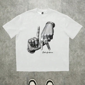 LA Vibes Hand Sign Tee – 100% Cotton Streetwear Drip.